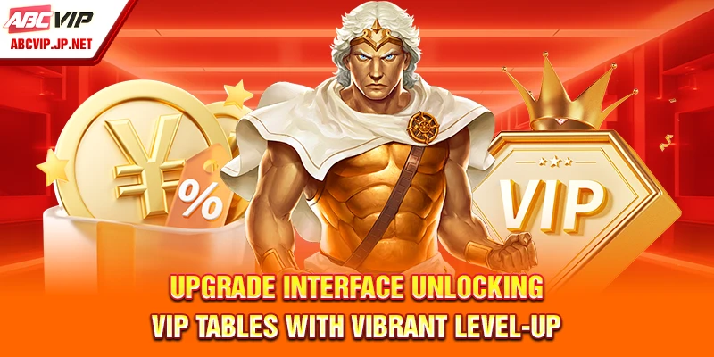 Upgrade Interface Unlocking VIP Tables with Vibrant Level-Up Animations